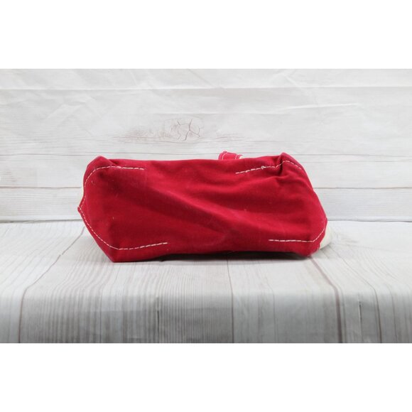 LL Bean Boat & Tote Cream Red Trim Canvas Tote Bag Monogram First American RARE - Picture 7 of 9